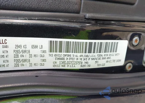 2013 Dodge Durango Sxt z USA, uszkodzony, nr VIN 1C4RDHAG2DC571869